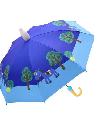 Детский зонт синий конек