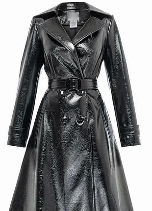 Новый кожаный тренч. размер s