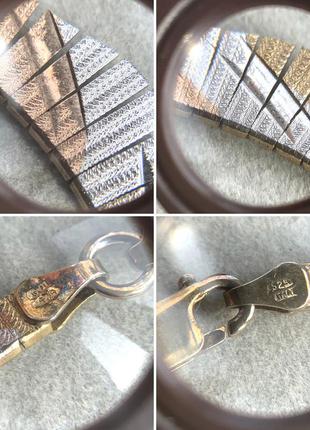 Колье серебро 925 italy клеймо позолота винтаж ретро цвет золото серебро5 фото