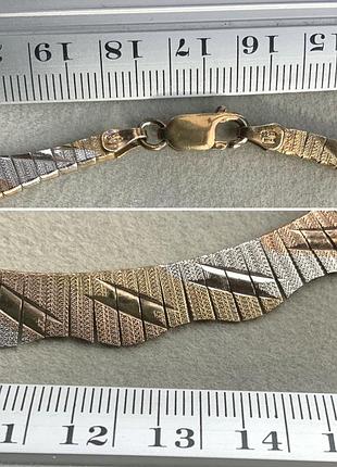 Колье серебро 925 italy клеймо позолота винтаж ретро цвет золото серебро3 фото