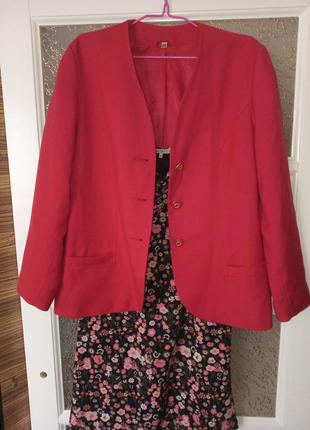 Піджак без вортника з v-подібним вирізом first avenue сарафан в подарунок