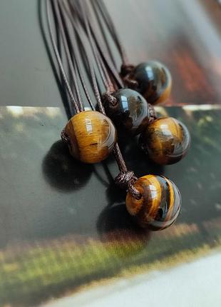 Чокер подвеска натуральный тигровый глаз