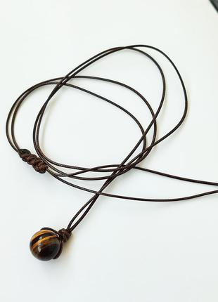 Чокер подвеска натуральный тигровый глаз