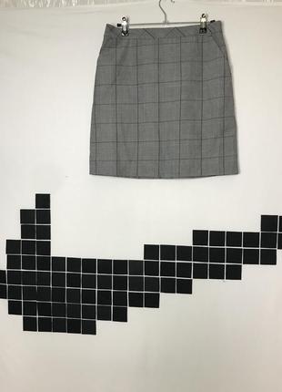 Юбка молодёжная в клетку с карманами