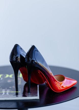 Женские туфли черные с красным dolly 33144 фото