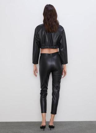 Шикарні шкіряні штани жіночі zara/нова колекція2 фото