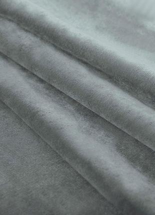 Порт'єрна тканина для штор оксамит люкс сіро-блакитного кольору2 фото