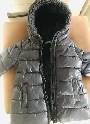Куртка зима benetton, цвет графит