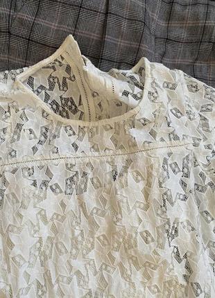 Белая кружевная блузка батал marks & spenser5 фото