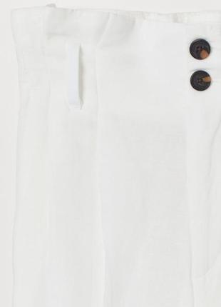 H&m-белые брюки из смесового льна! р.-342 фото
