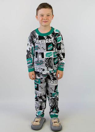 Пижама для мальчика теплая хлопок с начесом1 фото