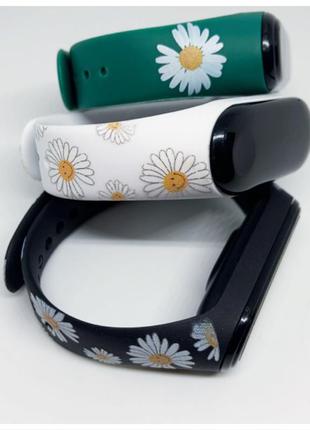 Ремінець для mi band 3 mi band 4 mi band 5 mi band 6 ромашки 🌼☺️1 фото