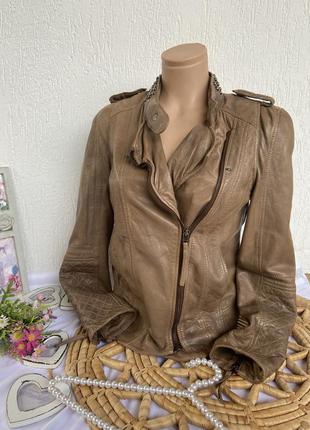 Фирменная стильная качественная натуральная кожаная куртка косуха2 фото