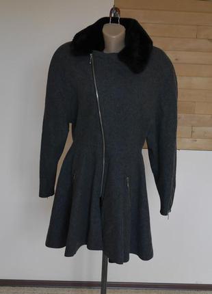 Плащ-пальто сіре тонке на підкладі 42 євро розмір шерсть+кашемір