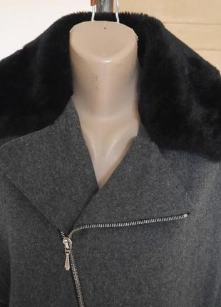 Плащ-пальто сіре тонке на підкладі 42 євро розмір шерсть+кашемір3 фото