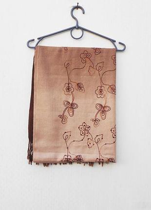 Широкий шарф палантин 100% пашмина