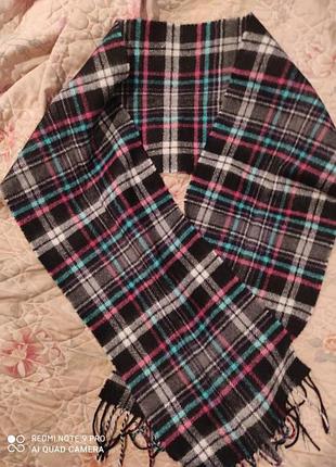 Отличный классический мужской шарф, шерсть