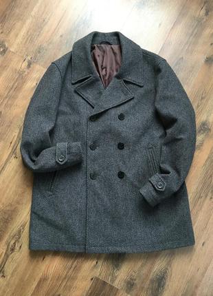 Брендове двобортне пальто, жакет півпальта шерсть marks & spencer оригінал1 фото