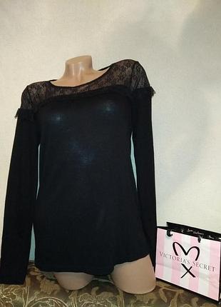 Чорна кофточка з гіпюром 46р