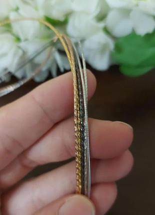 Напівжорстка струна 50 см в чорному родие, европозолоте, позолоті