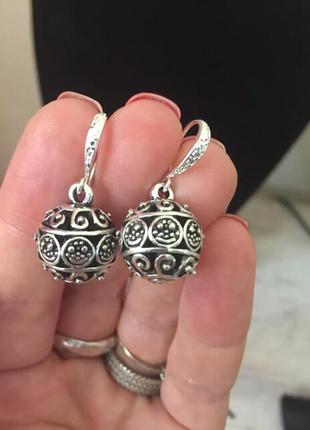 Серьги под старинное серебро