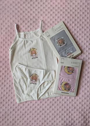 Комплект детского нижнего белья: майка и трусики для девочек 5-6 года