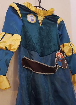 Платье карнавальное детское дисней мерида храбрая сердцем brave disney принцессы3 фото