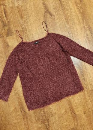 Бордовый свитер-травка1 фото