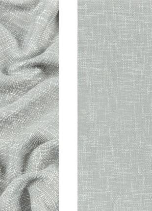 Порт'єрна тканина для штор льон сріблястого кольору2 фото
