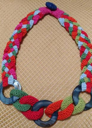 Кольє "перламутрова мозаїка", 51 см