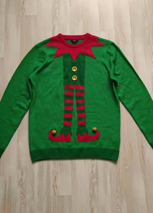 Новогодняя рождественская кофта свитшот свитер реглан эльфа от f&f l