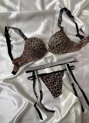 Леопардовий ліф, бретелі зі стразами , бюст, бра, ліф 75в,75с,80с,70в, victoria's secret