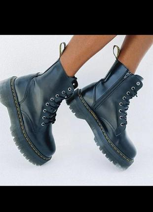 Ботинки на платформе dr. martens jadon smooth leather platform boots black2 фото