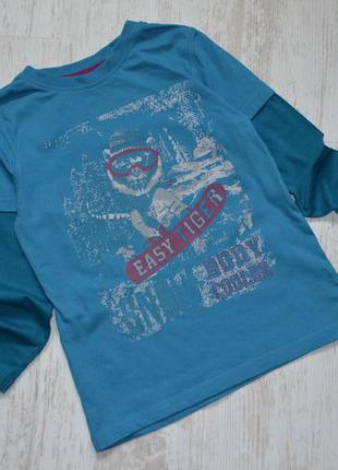 Стильный реглан с тигром на 6-7 лет