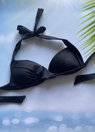 Чорний чорний верх від купальника халтер ліф