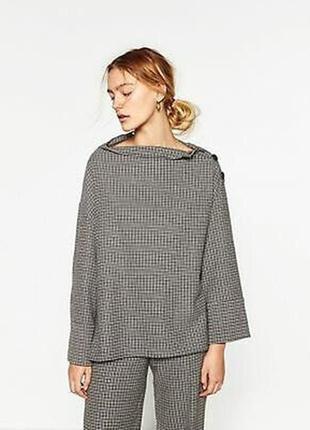 New кофта оверсайз zara, смесивая шерсть, металлические пуговицы