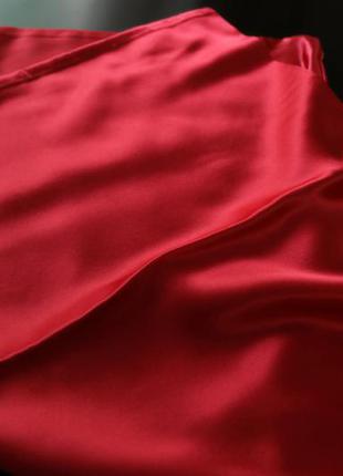 Шовкова наволочка 50х70. наволочка з натурального шовку. двостороння, темно-червона.2 фото
