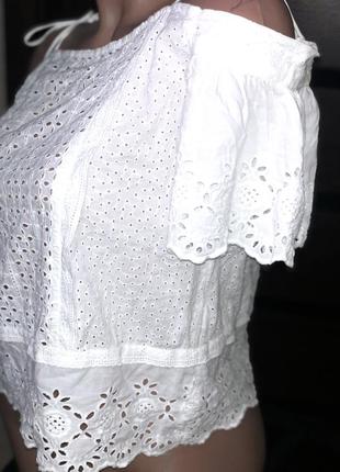 Блуза , кофточка , натуральная ткань коттон с открытыми плечами4 фото