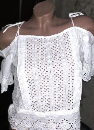 Блуза , кофточка , натуральна тканина коттон з відкритими плечима2 фото