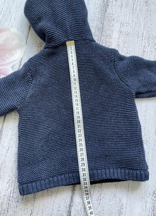 Крутая тёплая кофта свитер на меху с капюшоном f&f 3-6мес,6 фото