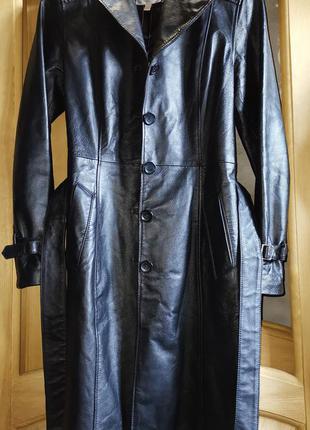 Кожаный плащ пальто оригинал  amisu2 фото