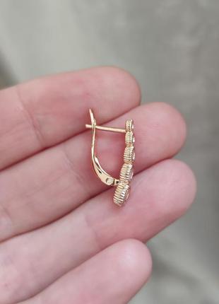 Сережки позолота медичне золото 18к камені цирконій xuping7 фото