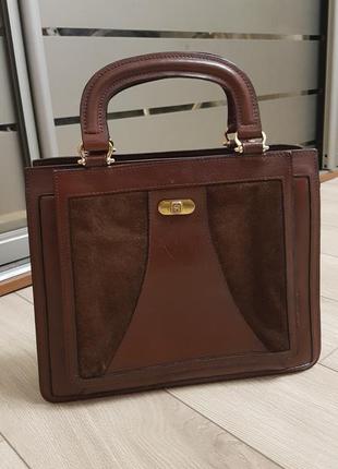 Кожаная сумка сатчел, сумка портфель, офисная сумка, кожаная сумка perozzi, деловая сумка, сумка винтаж италия