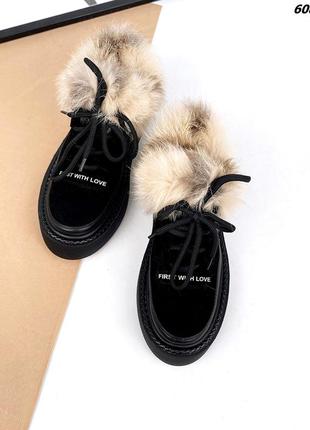 Ботинки, чёрные, натуральная кожа /замша, деми /зима2 фото
