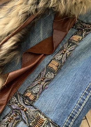 Меховая жилетка+ джинс натуральный мех5 фото