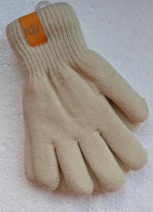Утеплённые перчатки на девочку, 18 см.1 фото