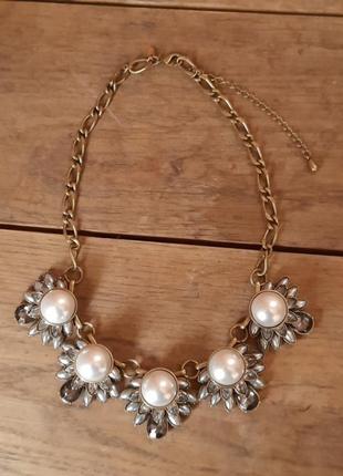 Брендовое нарядное украшение на шею ожерелье от marks & spencer