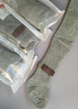 Колготи в рубчик сірі з бантиком