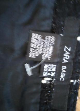 Юбка zara ,черная в белий ромб3 фото