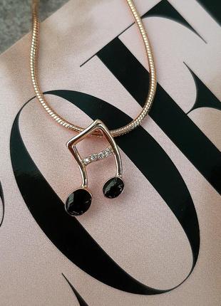 Кулон  для меломанов, музыкантов. мелодия, нота. позолота, xuping. мед сплав